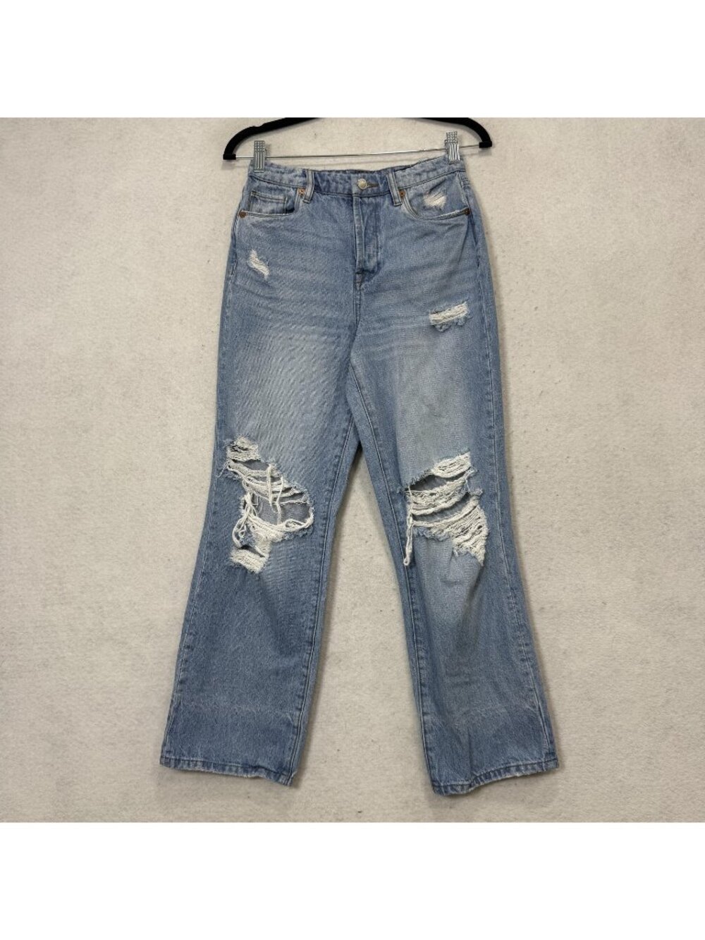 BLANKNYC The Baxter Jeans Womens 24 Blue High Rise Ribcage Straight Distressed